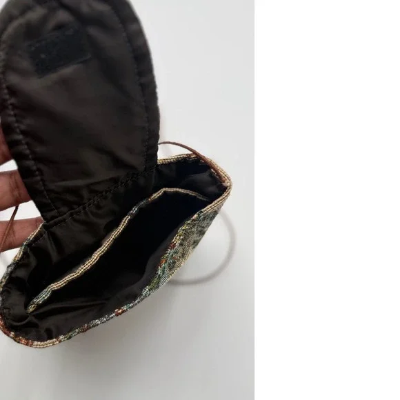 Vintage Style Horse Tapestry Crossbody Bag with Brown Fringe Western Boho Pouch - Picture 6 of 7